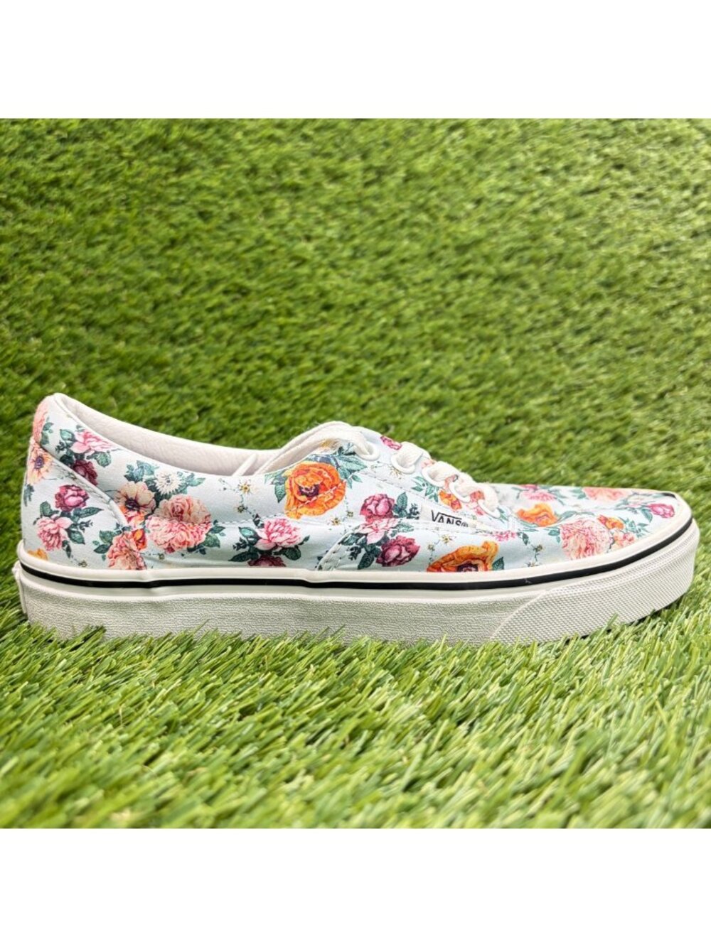Vans Era Garden Floral Print Womens Size 8 Blue White Athletic Shoes Sneakers